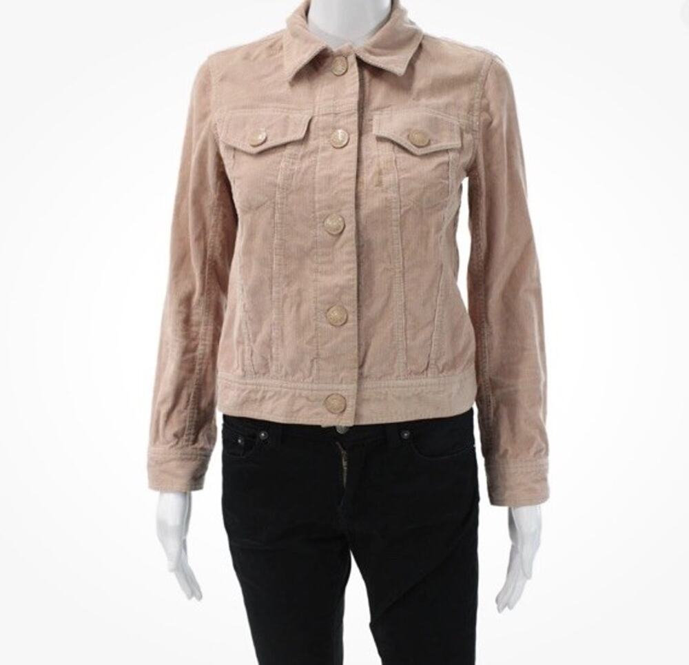 Marc Jacobs Womens Beige Cotton Collared Button Jacket Size 4